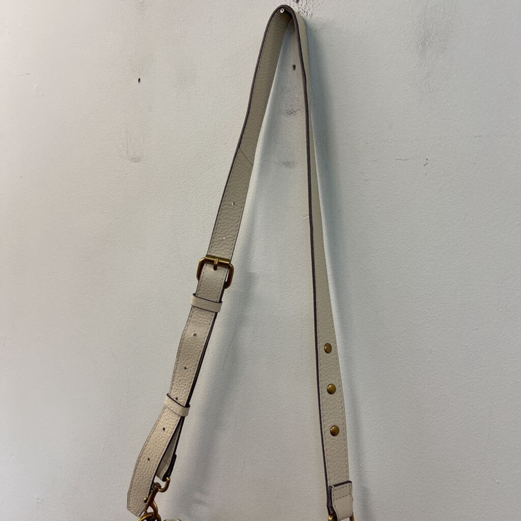 American Leather Co Cream Leather Crossbody Purse