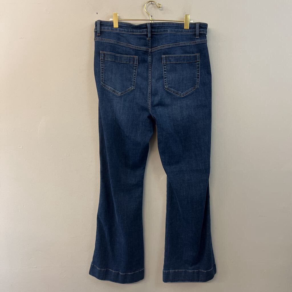 J Jill Dark Wash High Rise Flare Jeans 14
