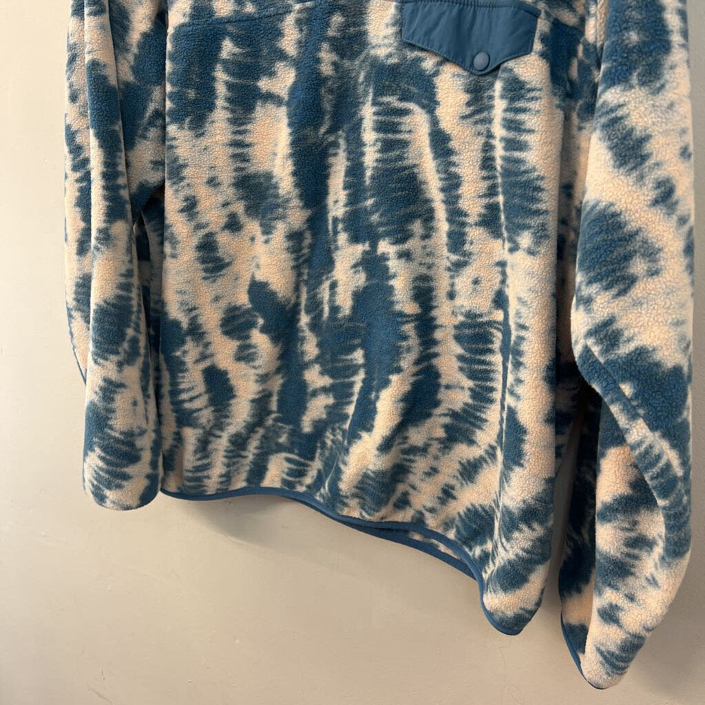 Patagonia Blue/ White Print Fleece Long Sleeve Pullvoer XXL