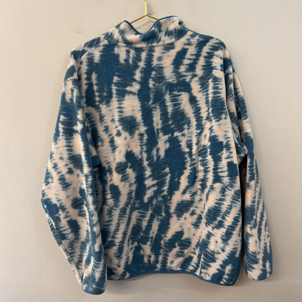 Patagonia Blue/ White Print Fleece Long Sleeve Pullvoer XXL