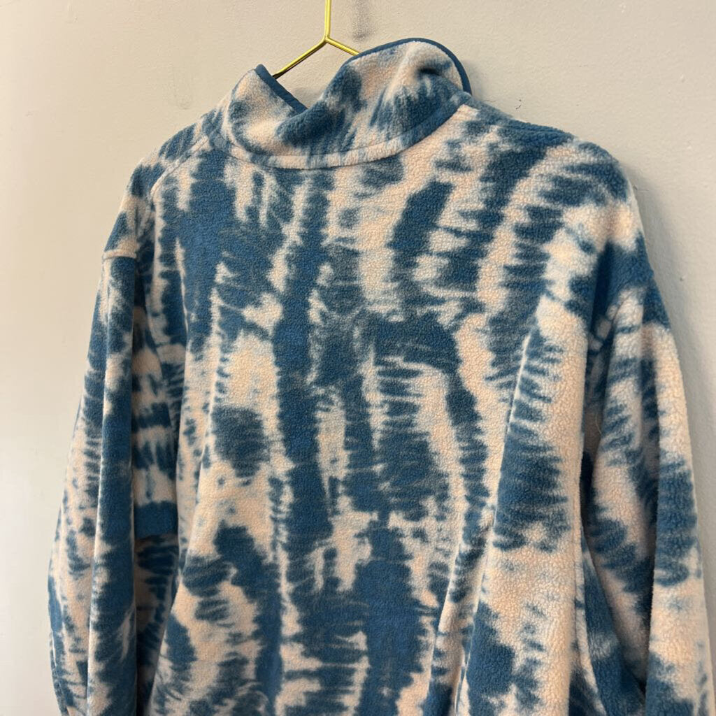 Patagonia Blue/ White Print Fleece Long Sleeve Pullvoer XXL