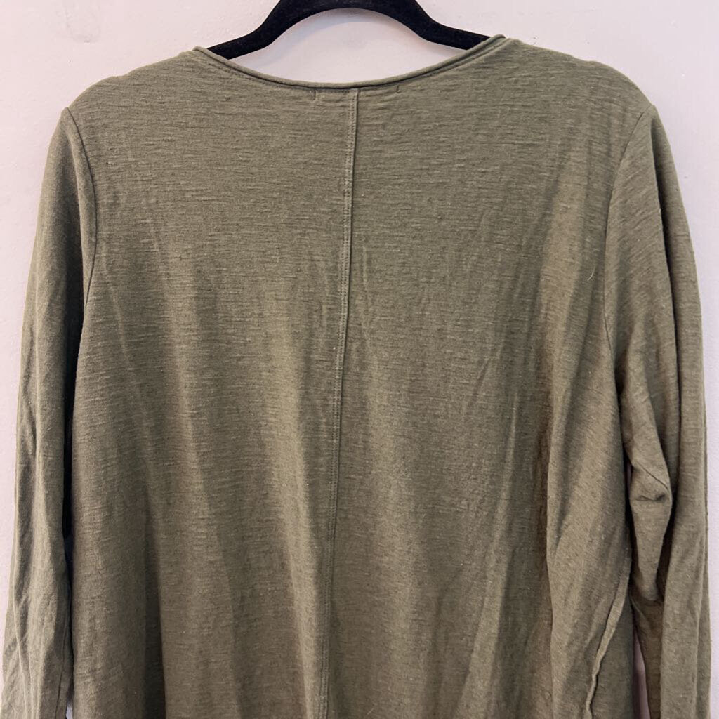 Cut Loose Green Long Sleeve V Neck Top Large