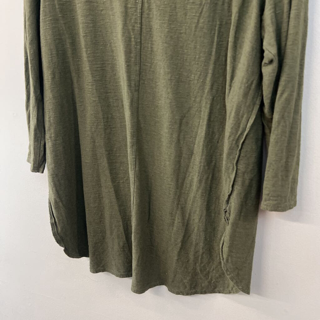 Cut Loose Green Long Sleeve V Neck Top Large