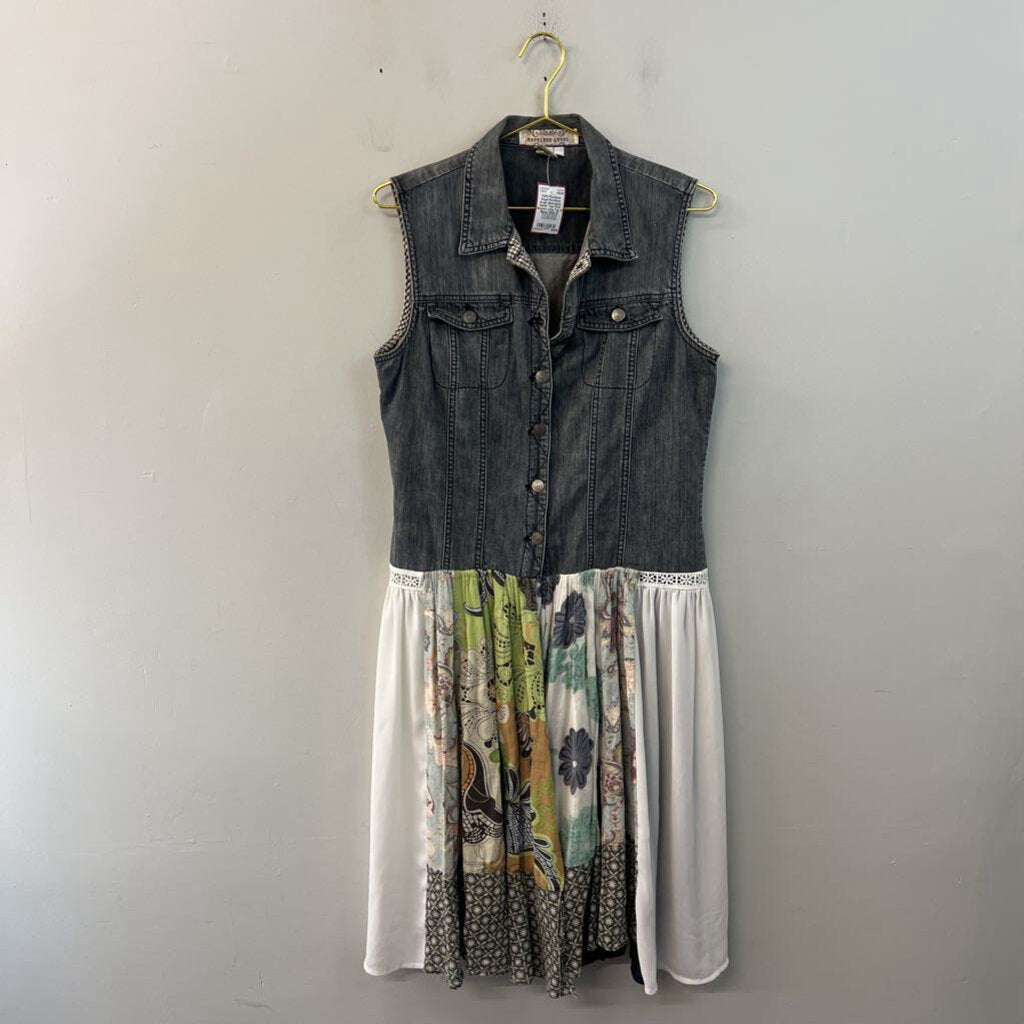 Reckless Angel Sleeveless Denim Top/ Print Bottom Long Top 12