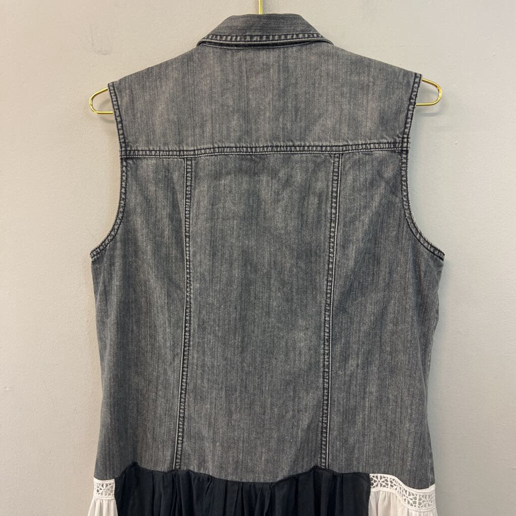 Reckless Angel Sleeveless Denim Top/ Print Bottom Long Top 12