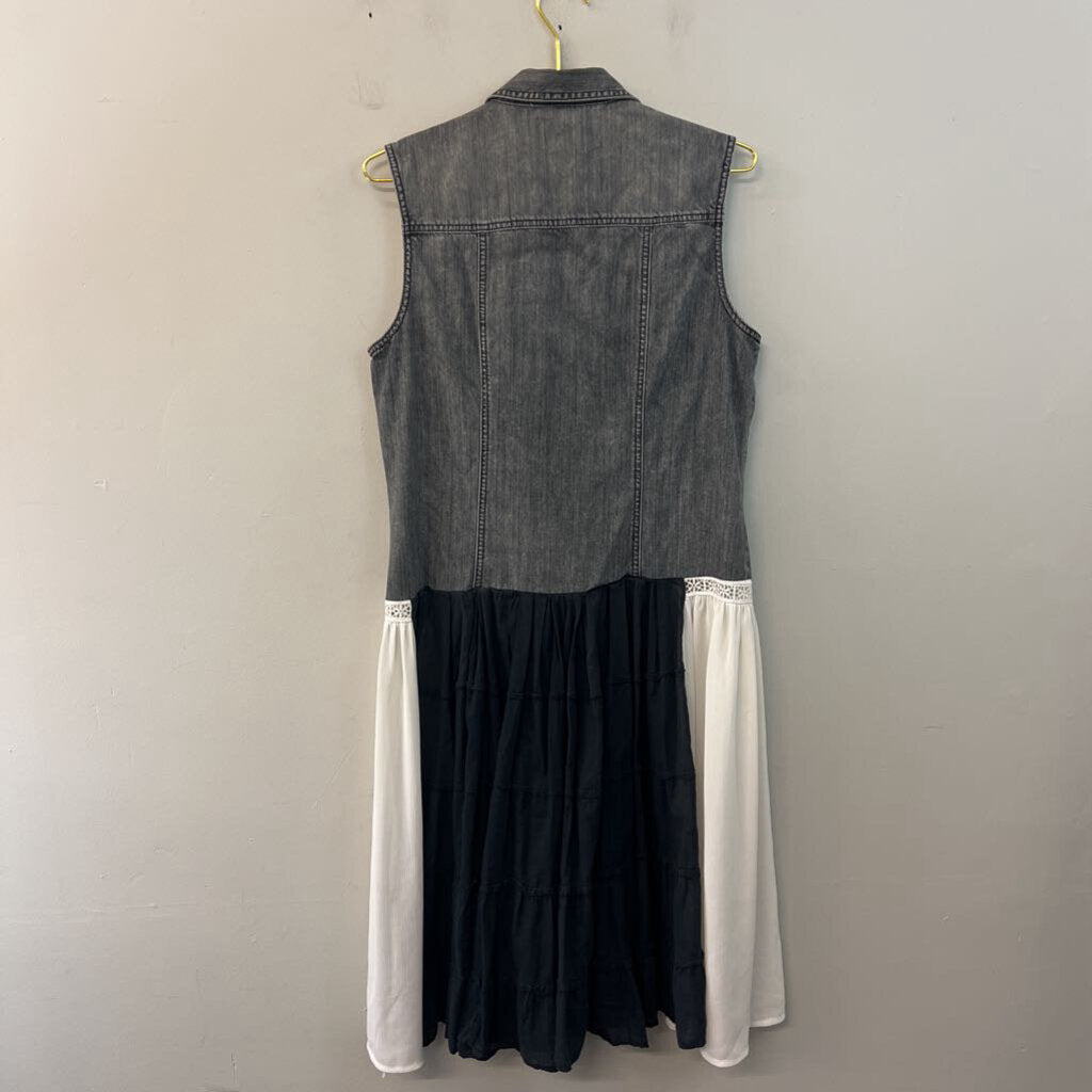 Reckless Angel Sleeveless Denim Top/ Print Bottom Long Top 12