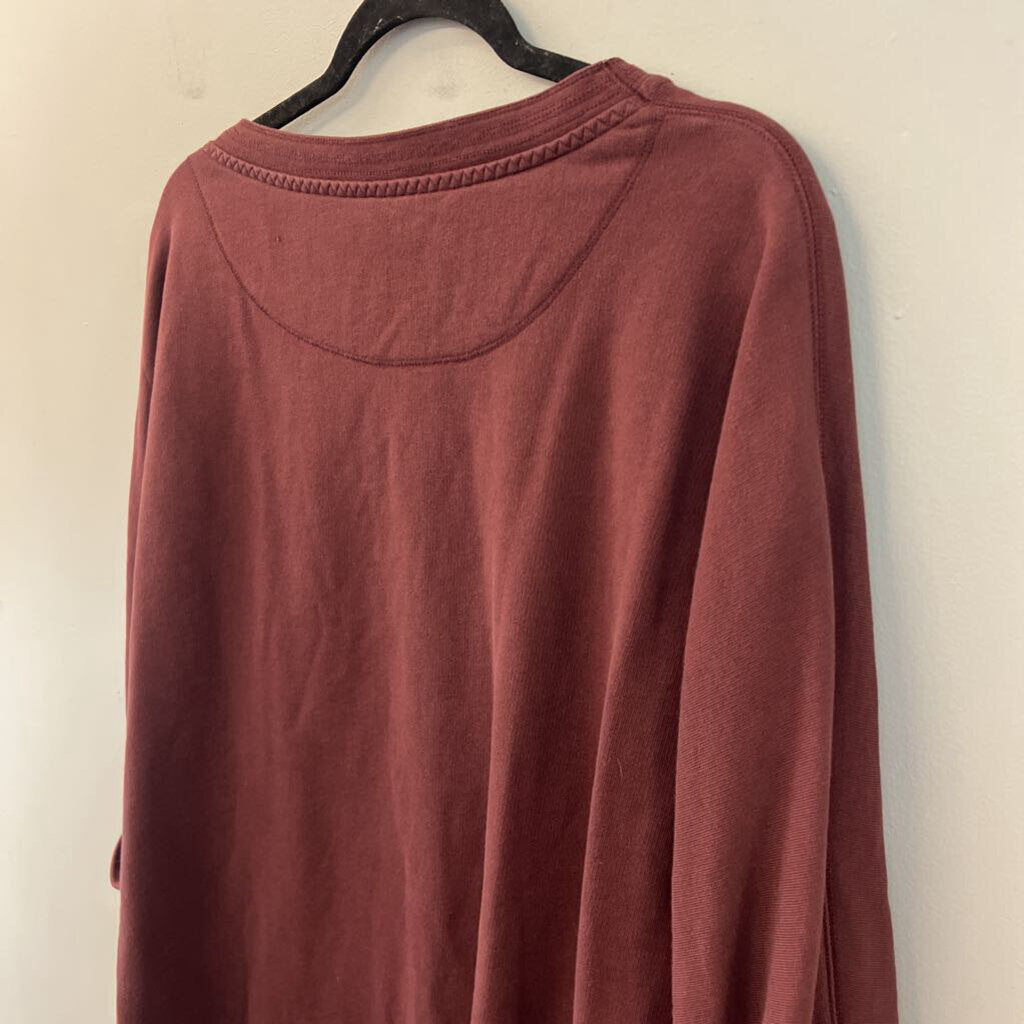 Soft Surroundings Burgundy Long Sleeve Oversized Top Medium