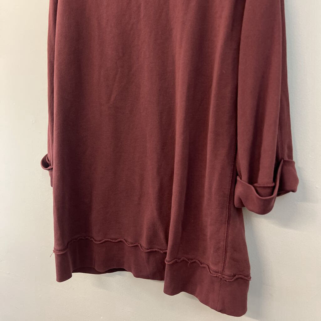 Soft Surroundings Burgundy Long Sleeve Oversized Top Medium