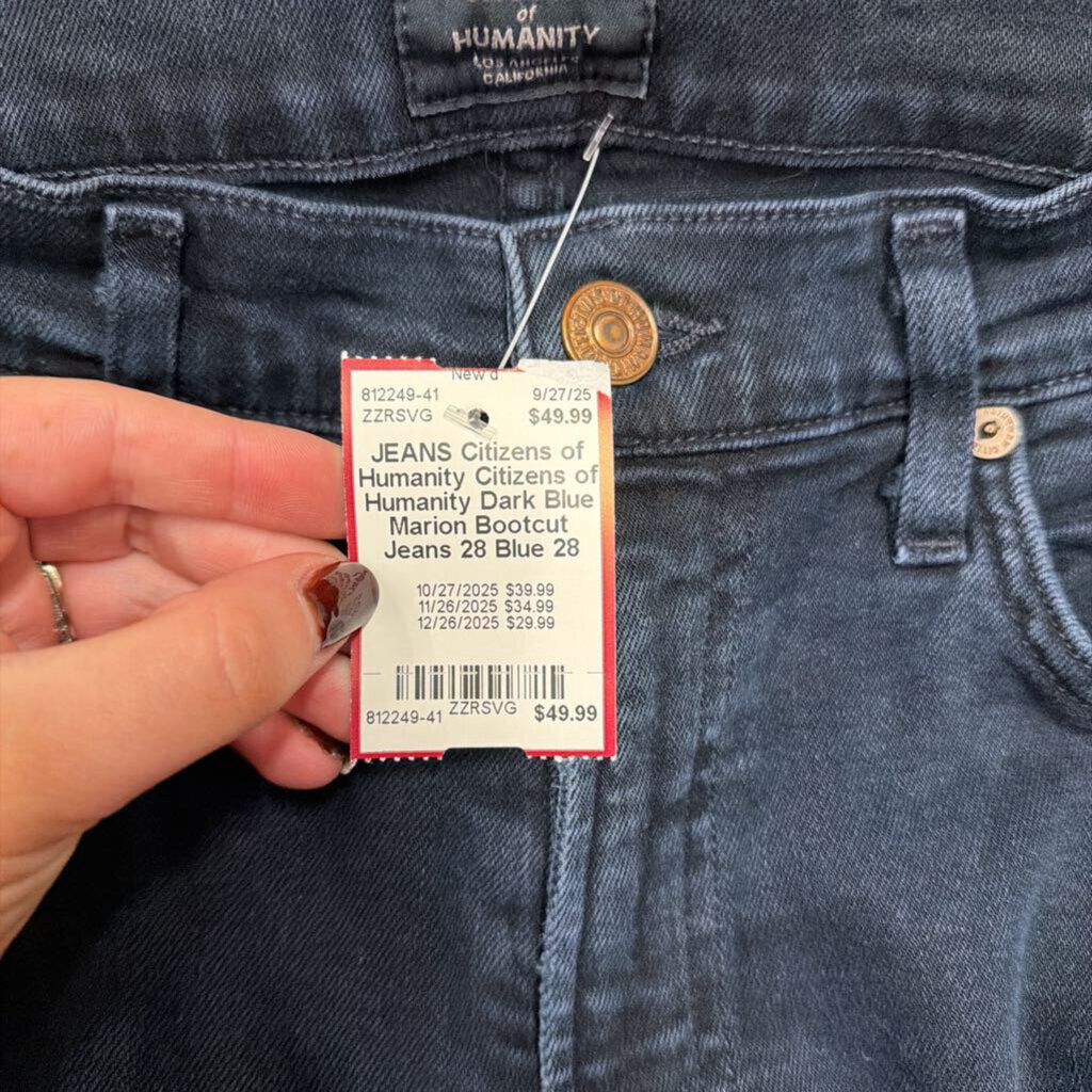 Citizens of Humanity Dark Blue Marion Bootcut Jeans 28