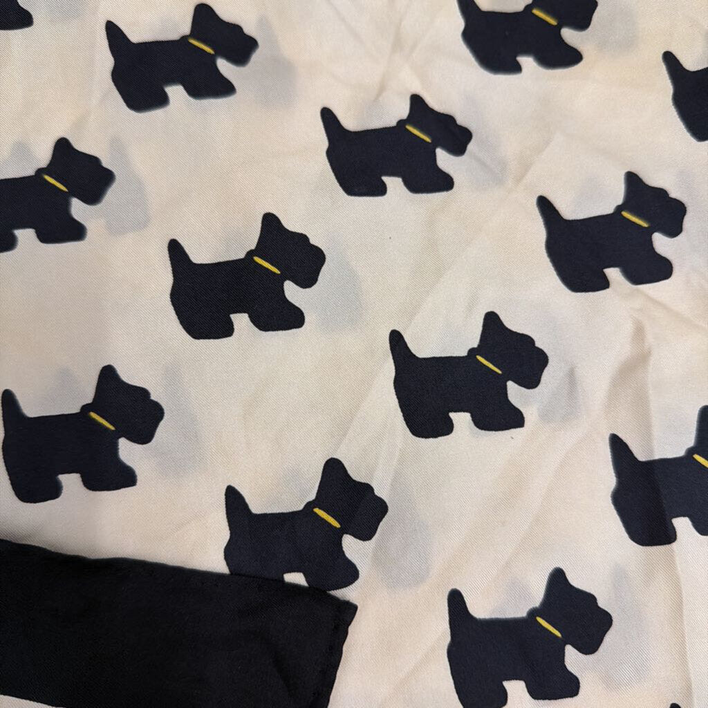Agatha Paris 100% Silk Cream/ Black Scottish Terrier Dog Scarf