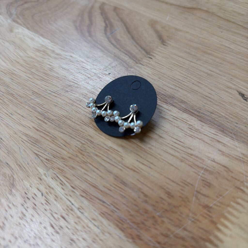 Gold/ Pearl/ Rhinestone Earrings