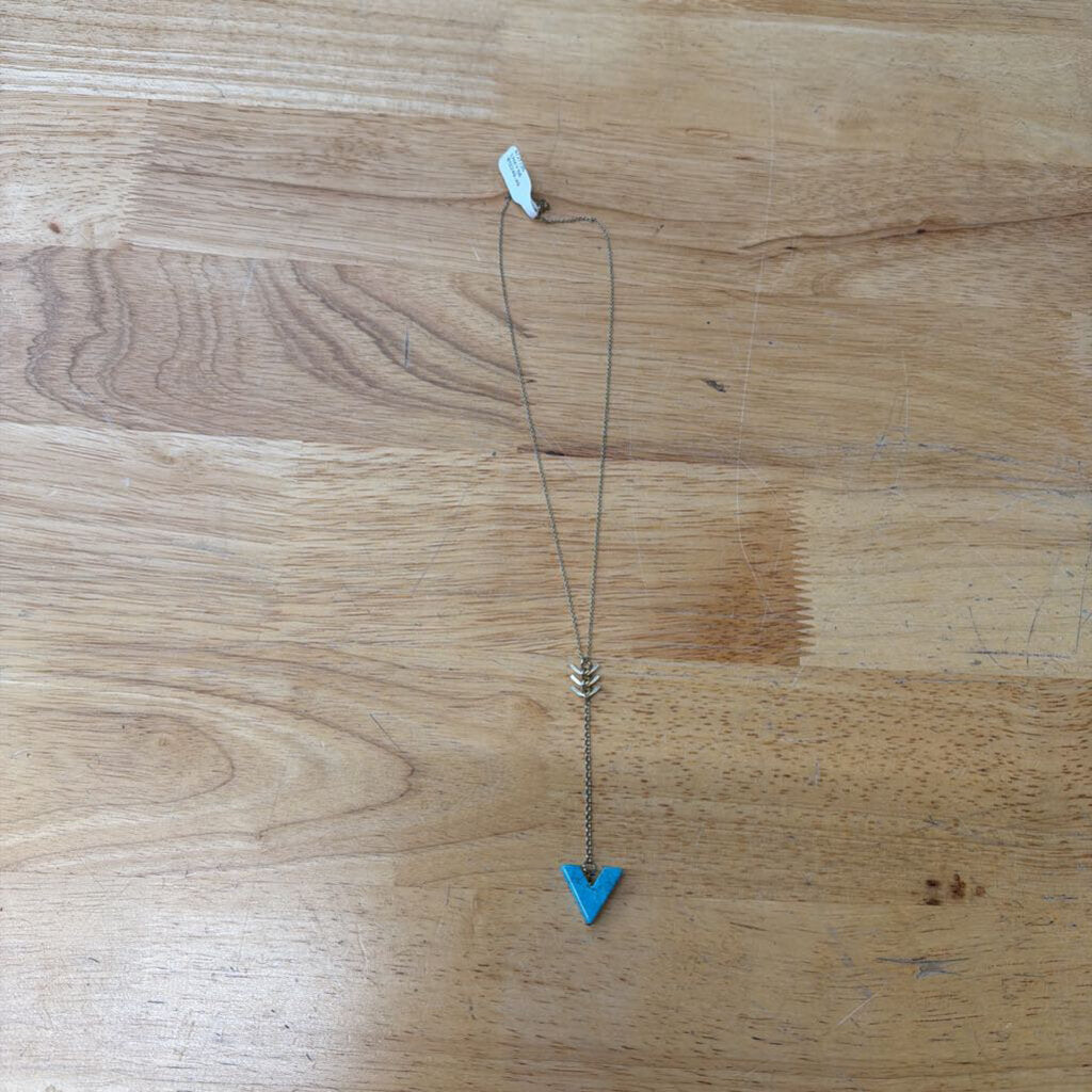 Gold/ Turquoise Pendant Necklace