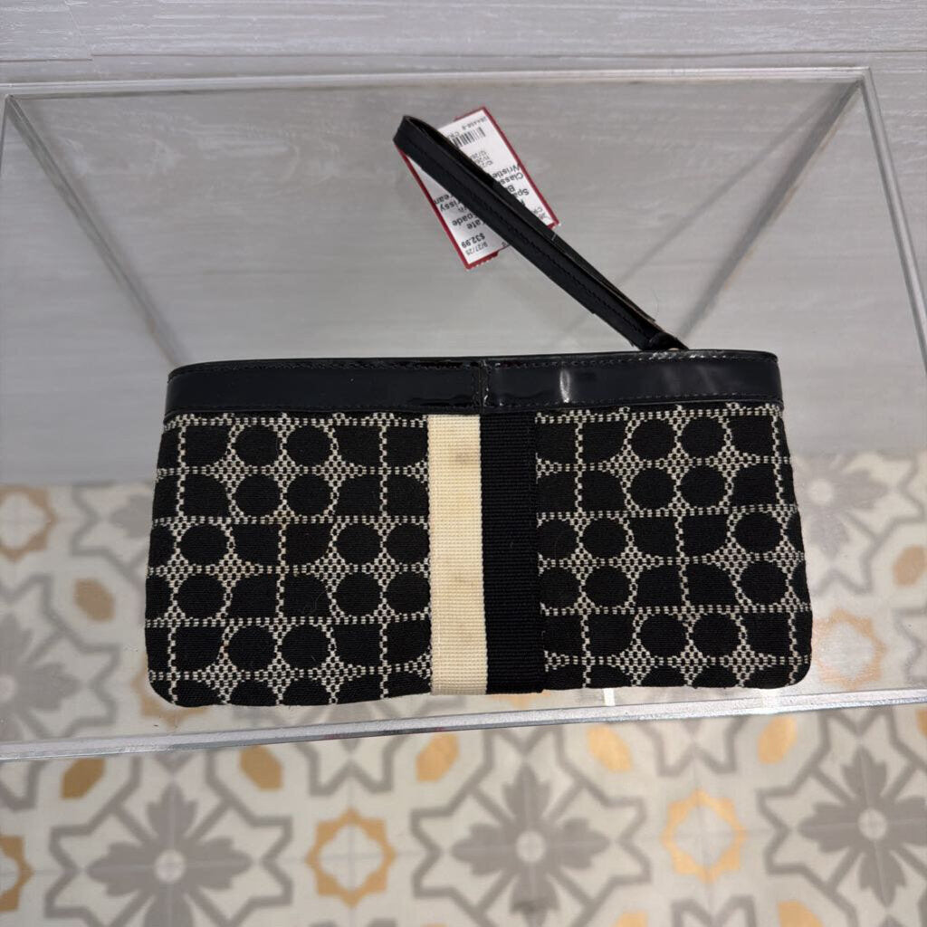 Kate Spade Black/ Cream Classic Noel Chrissy Wristlet