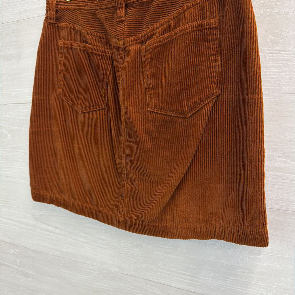 J Crew Brown Corduroy Button Front Skirt 0