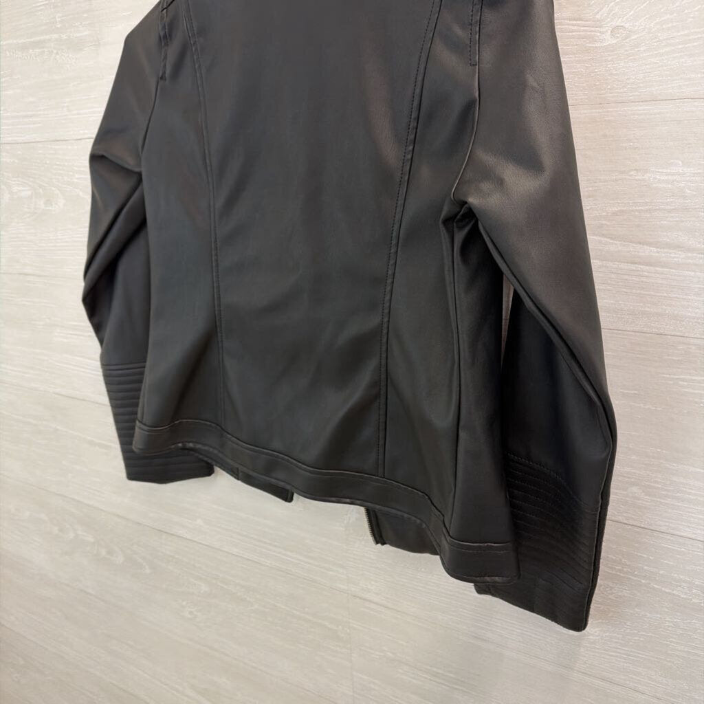 Art Class Black Faux Leather Moto Jacket Medium
