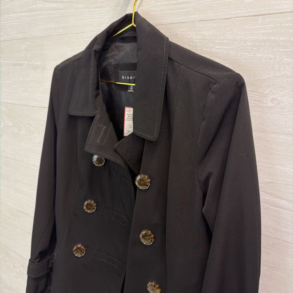 Braetan Black Double Breasted Jacket Medium