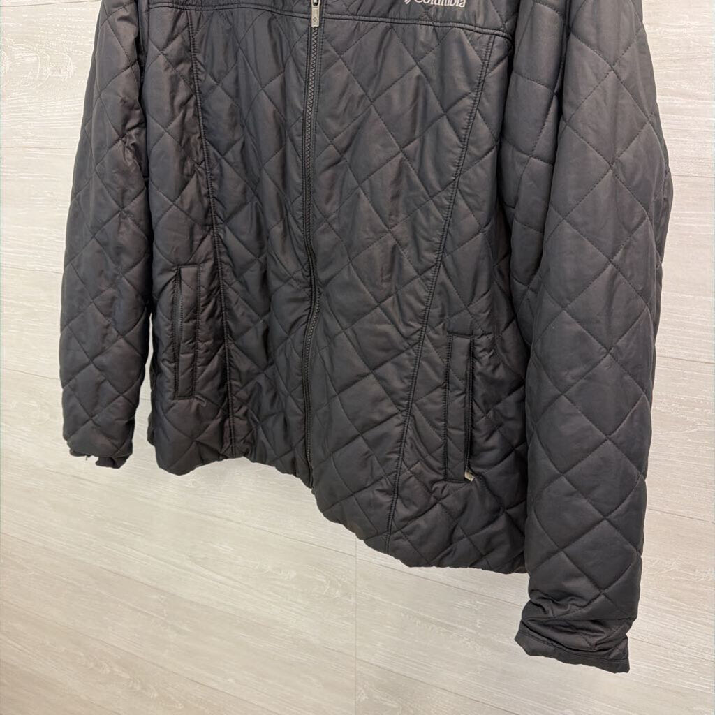 Columbia Black Quilted Fur Lined Jacket XXL