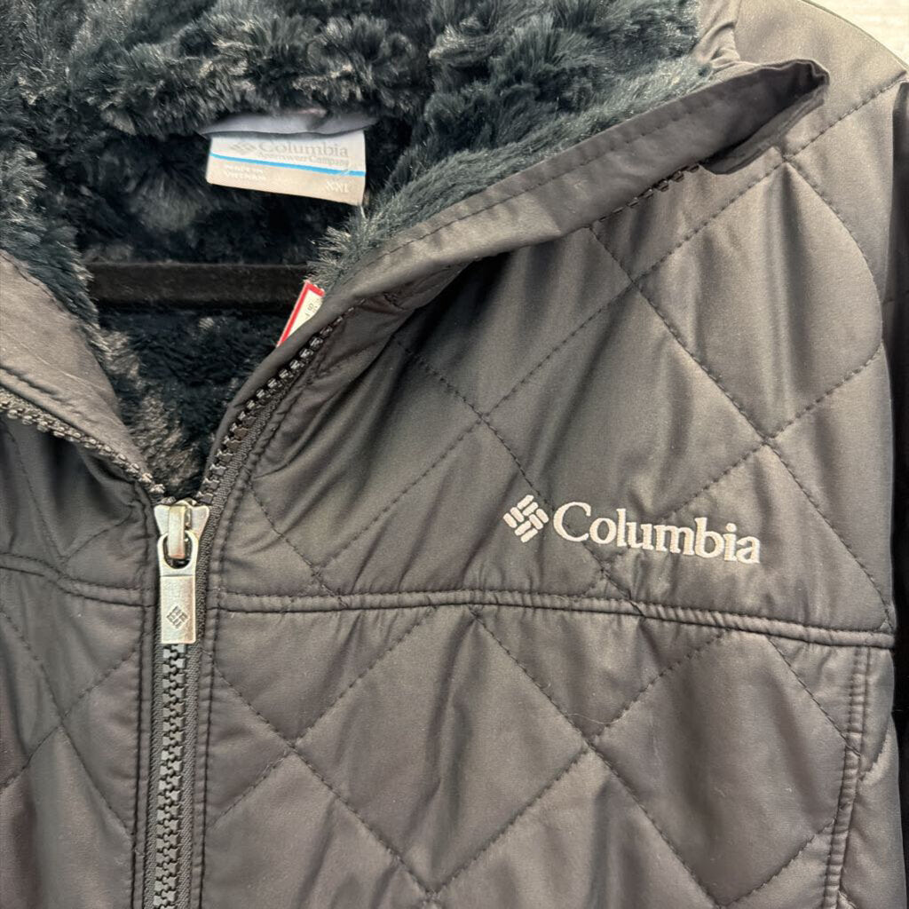 Columbia Black Quilted Fur Lined Jacket XXL