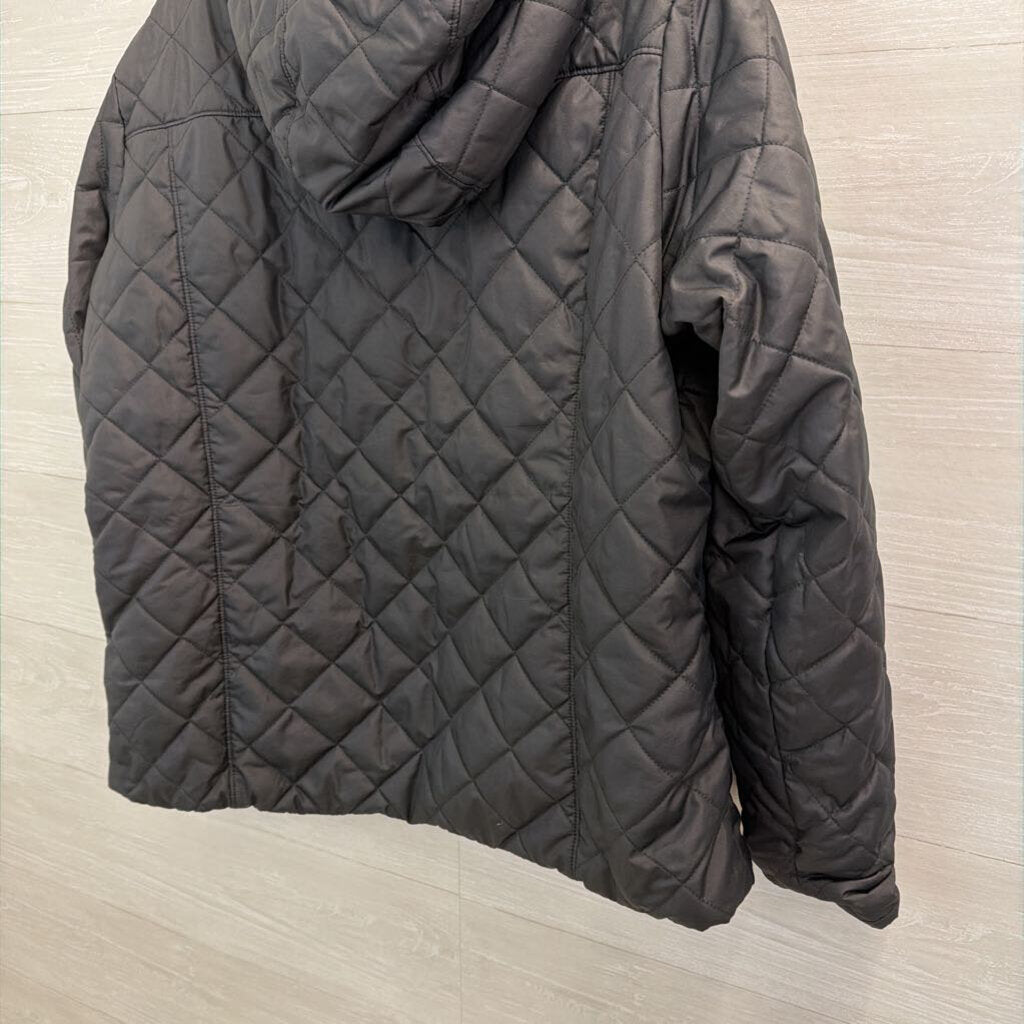 Columbia Black Quilted Fur Lined Jacket XXL