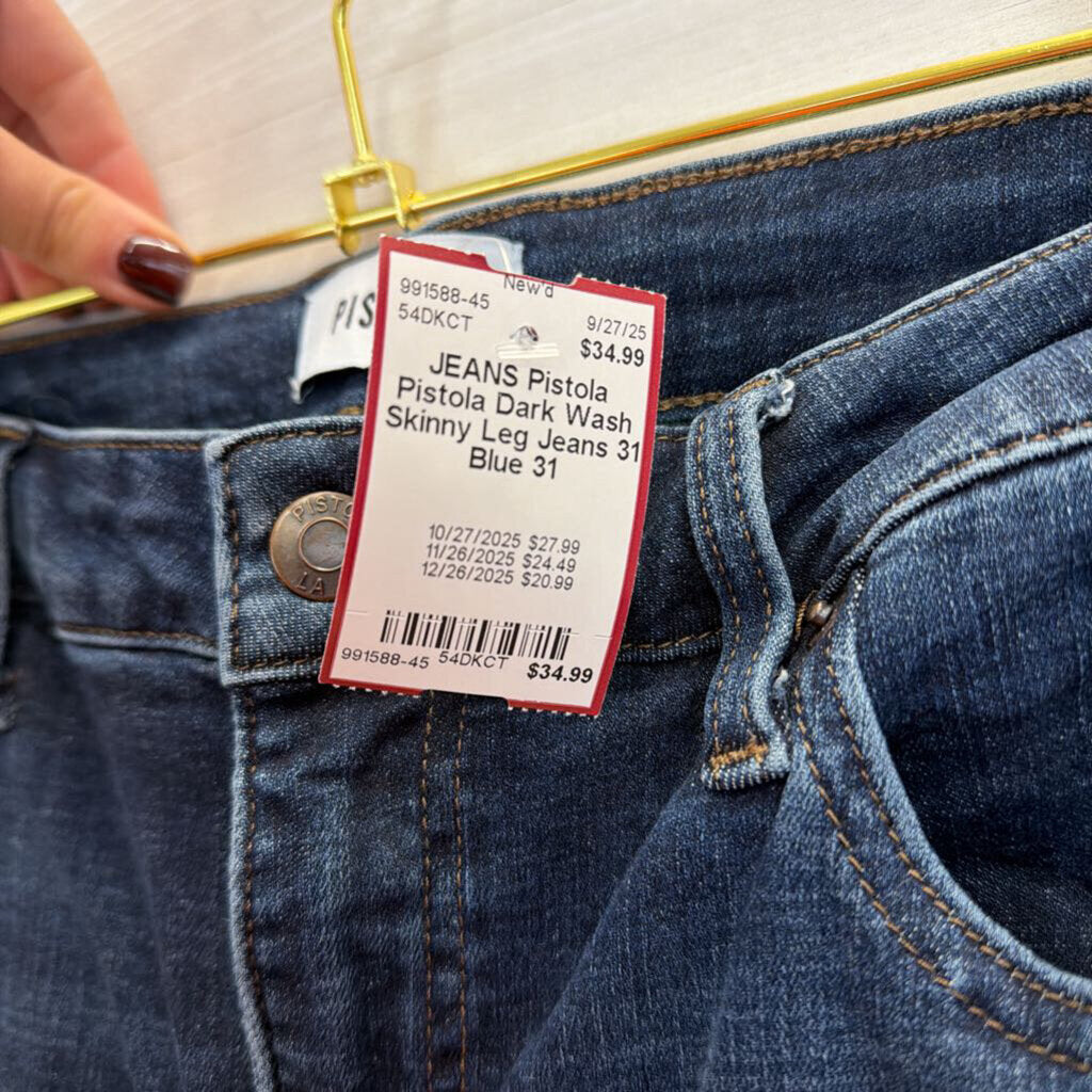 Pistola Dark Wash Skinny Leg Jeans 31