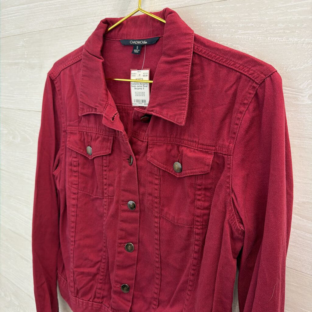 Chadwicks Burgundy Denim Jacket Small