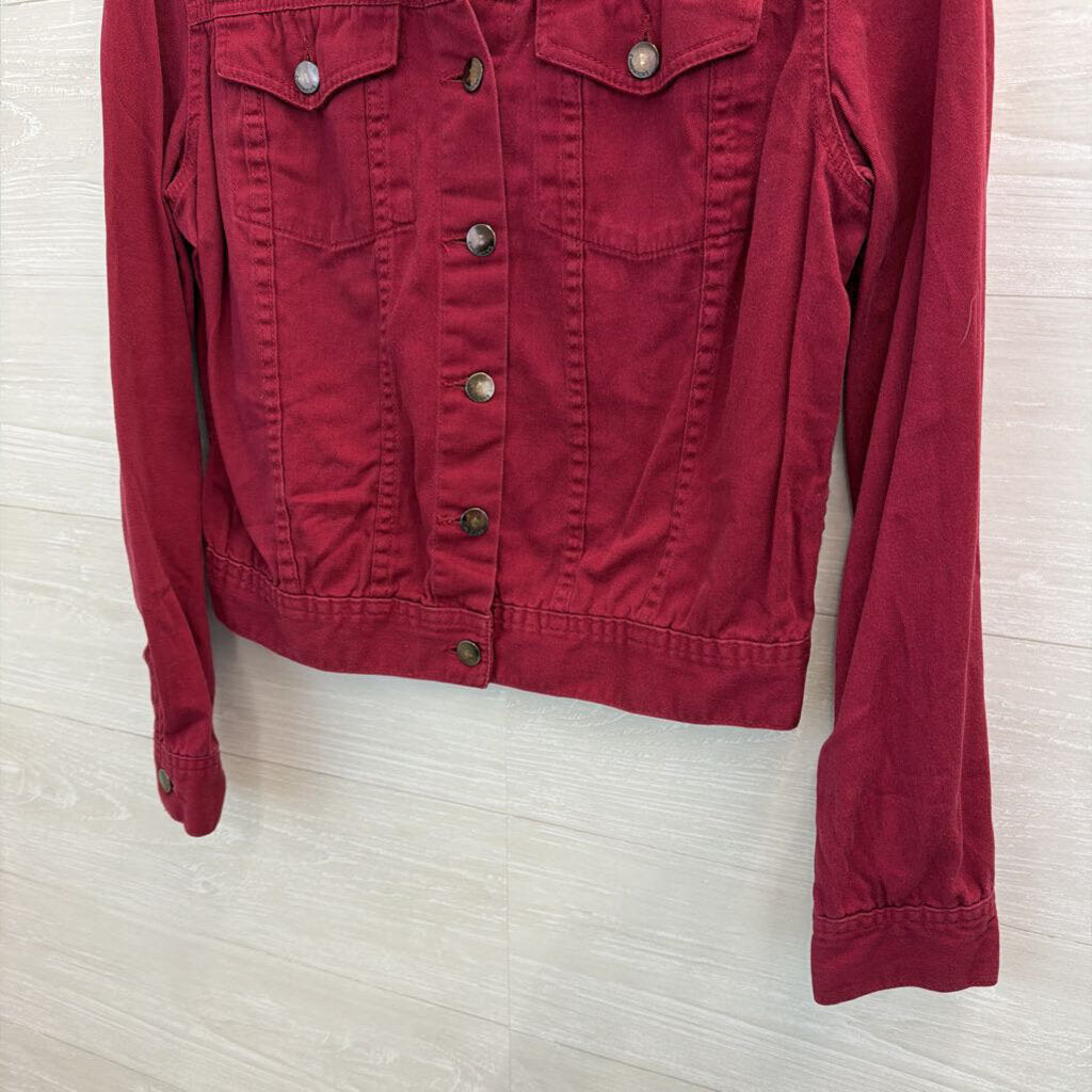 Chadwicks Burgundy Denim Jacket Small