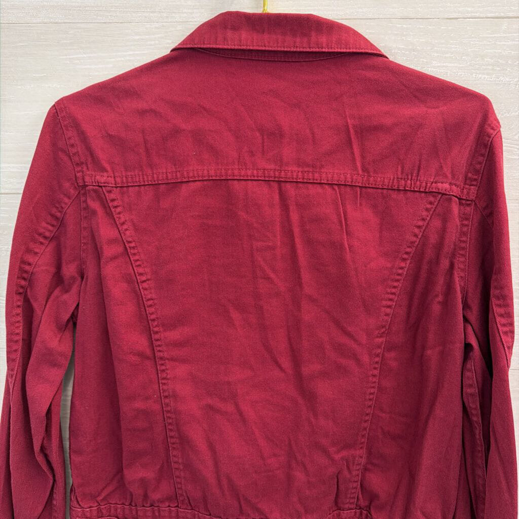 Chadwicks Burgundy Denim Jacket Small