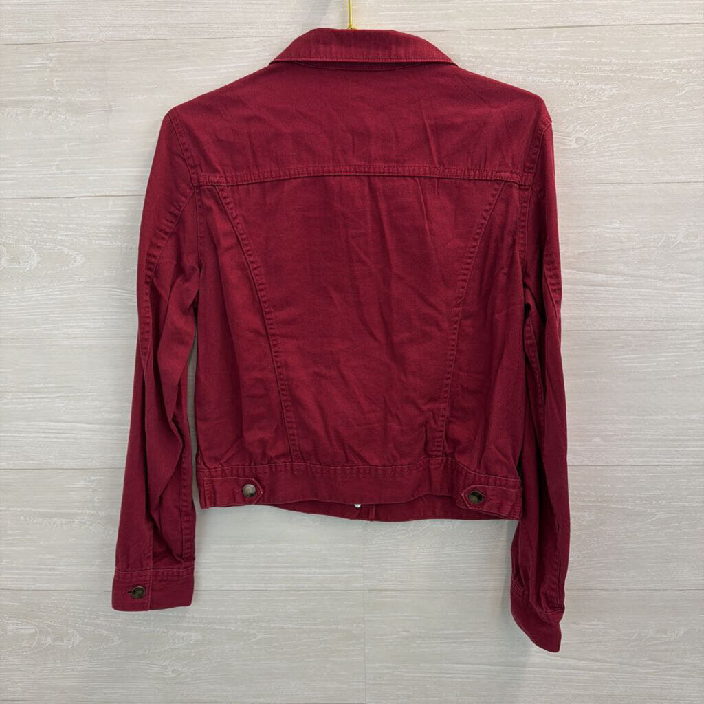 Chadwicks Burgundy Denim Jacket Small