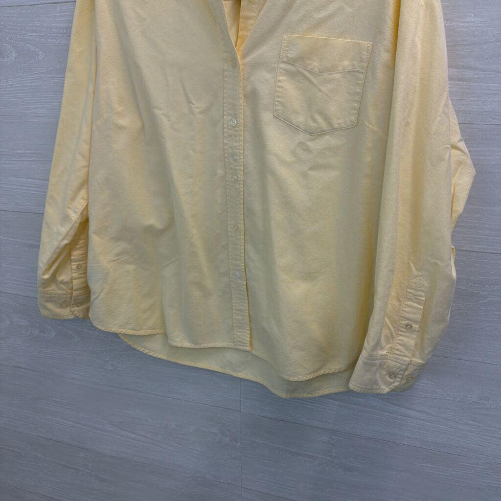 Eddie Bauer Yellow Long Sleeve Button Down Top Extra Large