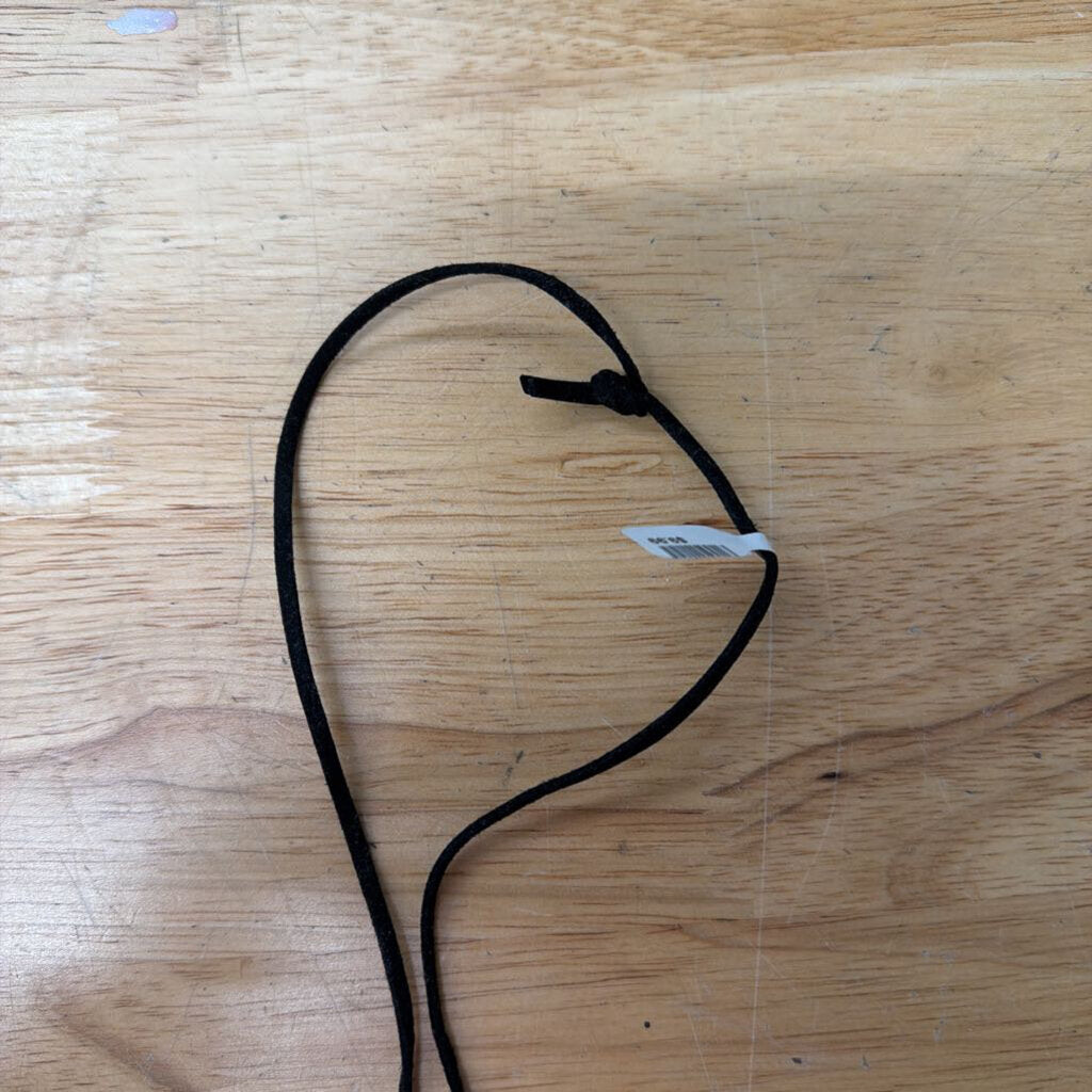 Black Leather/ Silver Treble Clef Pendant Necklace