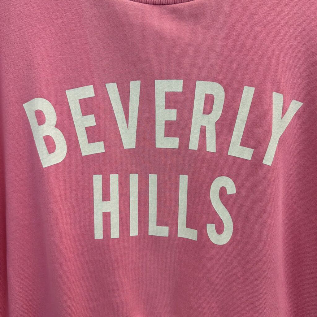 Pink Cropped 'Beverly Hills' Pullover Large