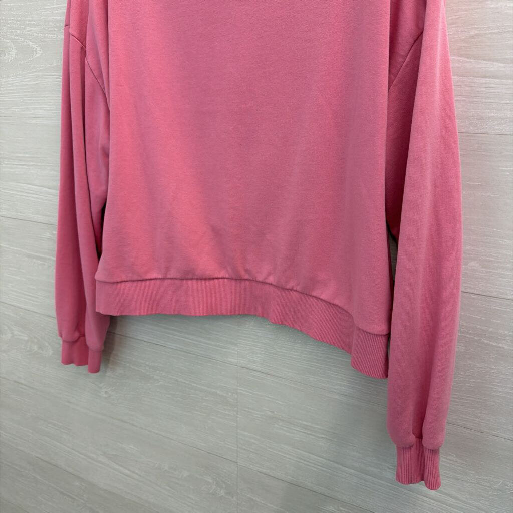 Pink Cropped 'Beverly Hills' Pullover Large