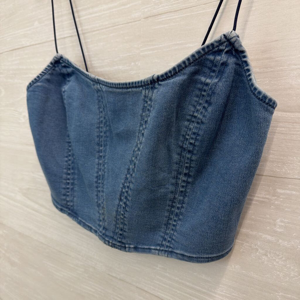 Urban Outfitters Medium Cropped Denim Corset Top Small