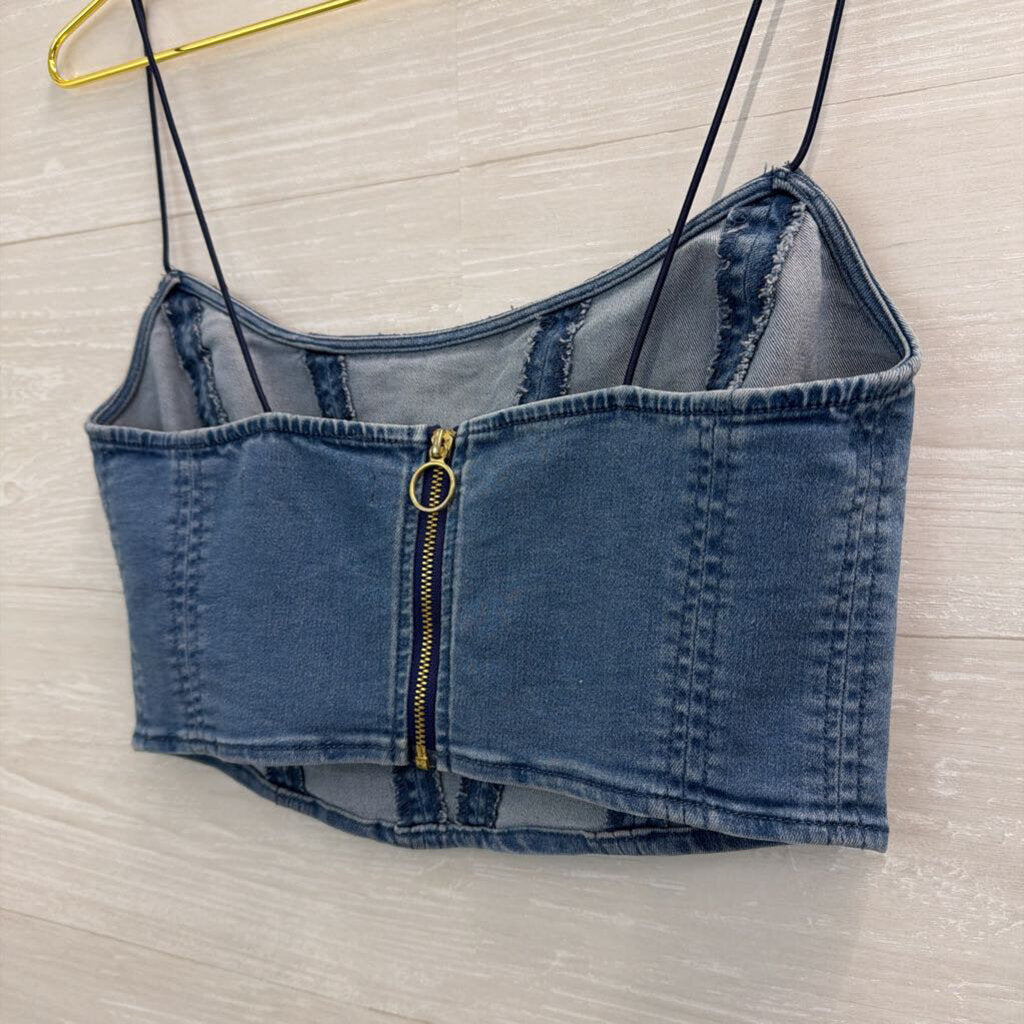 Urban Outfitters Medium Cropped Denim Corset Top Small
