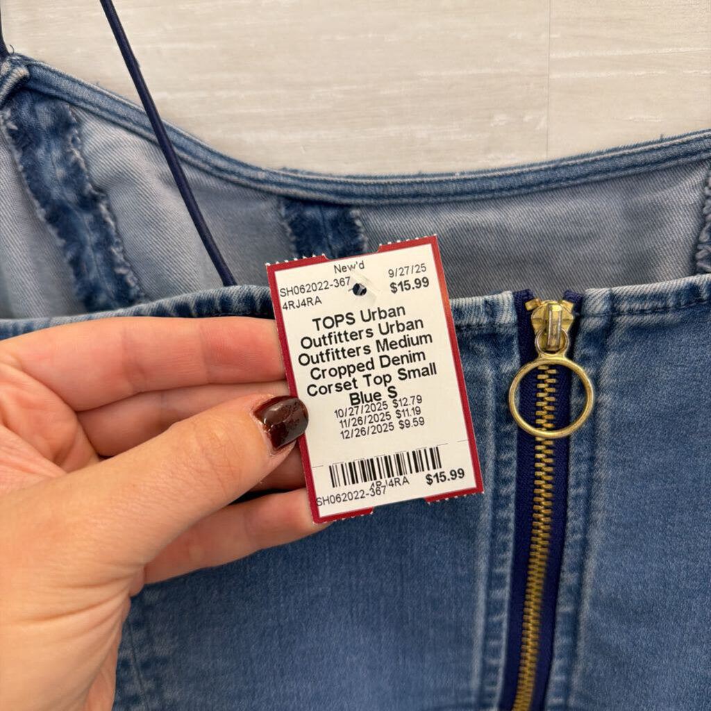 Urban Outfitters Medium Cropped Denim Corset Top Small