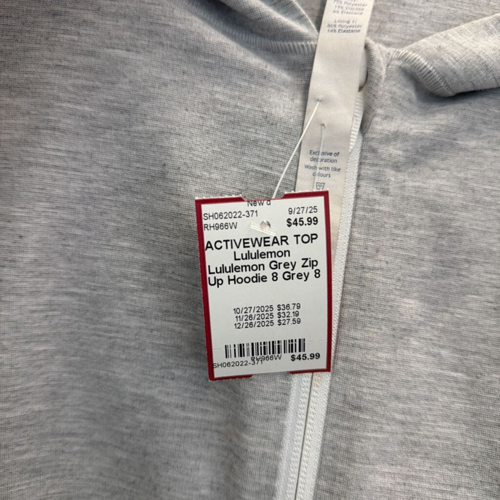 Lululemon Grey Zip Up Hoodie 8