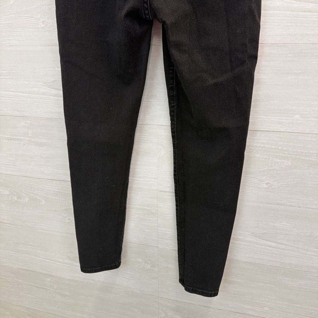 Black Denim High Waisted Skinny Leg Jeans Medium