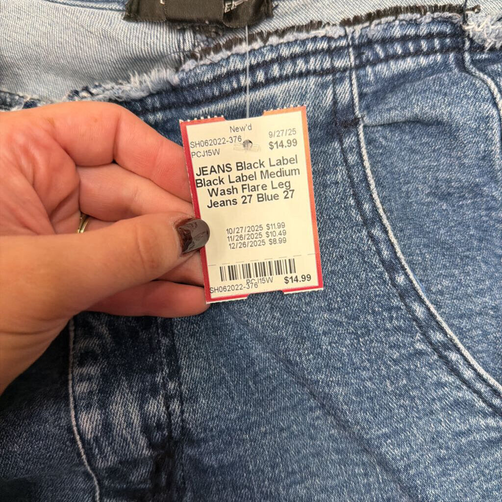 Black Label Medium Wash Flare Leg Jeans 27