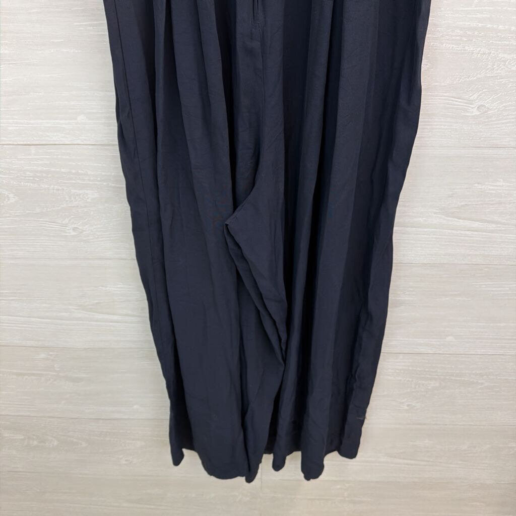 Vintage Jeffrey and Dara Navy/ White Flower Smocked Top Jumpsuit 14 Petite