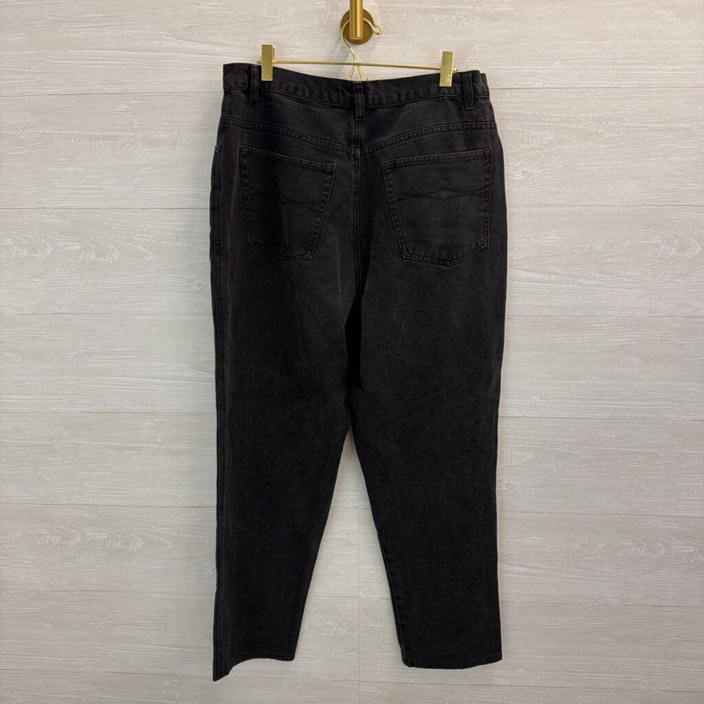 Bugle Boy Black High Waisted Wide Leg Denim Jeans 16