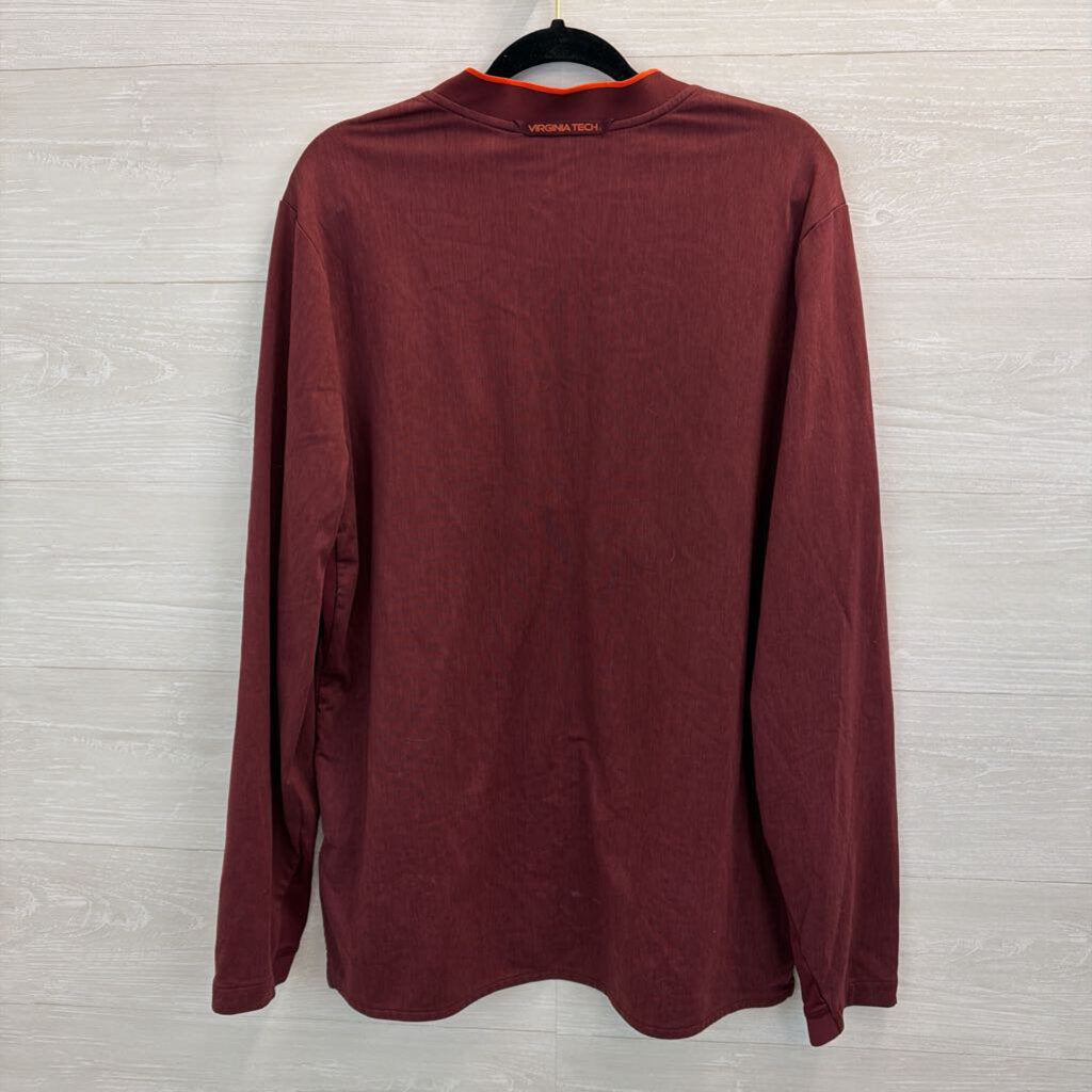 Nike Burgundy/ Orange Virginia Tech Quarter Zip Pullover Large