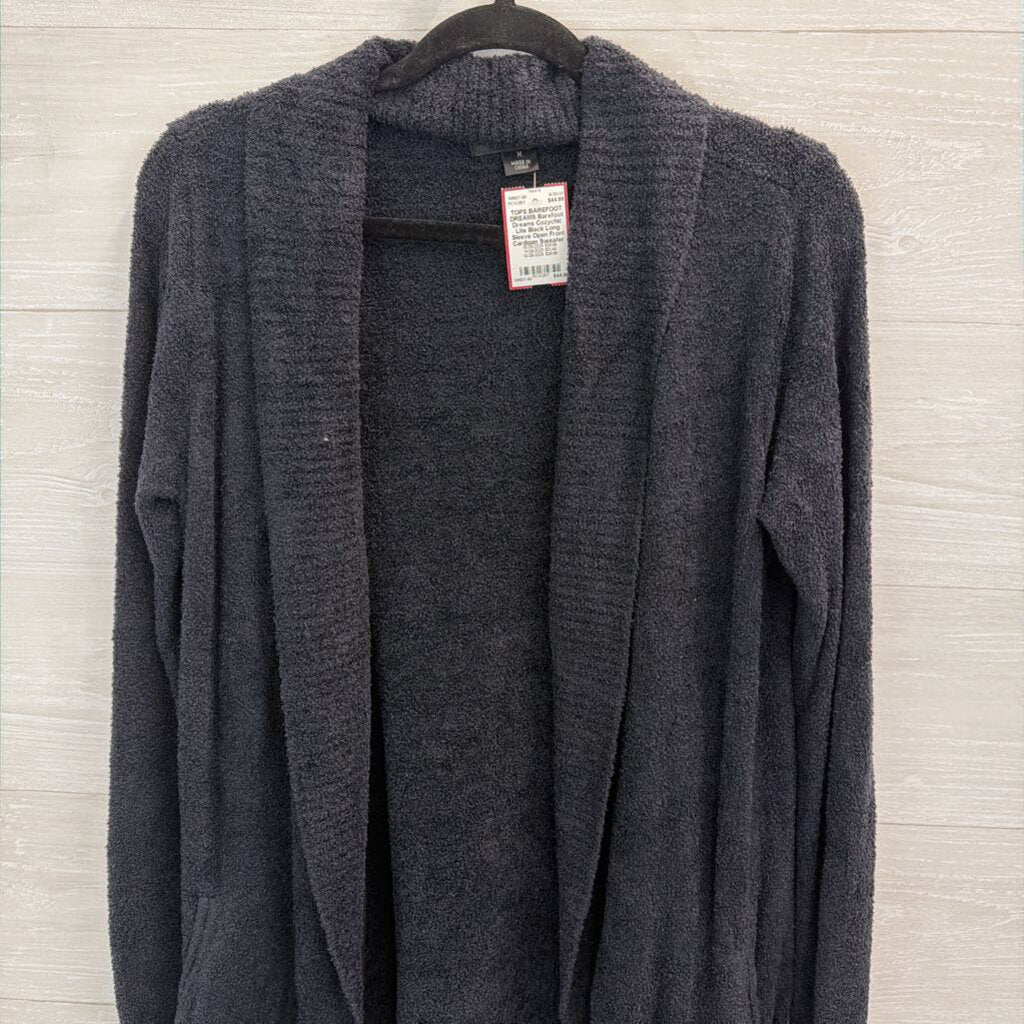 Barefoot Dreams Cozychic Lite Black Long Sleeve Open Front Cardigan Sweater Medium