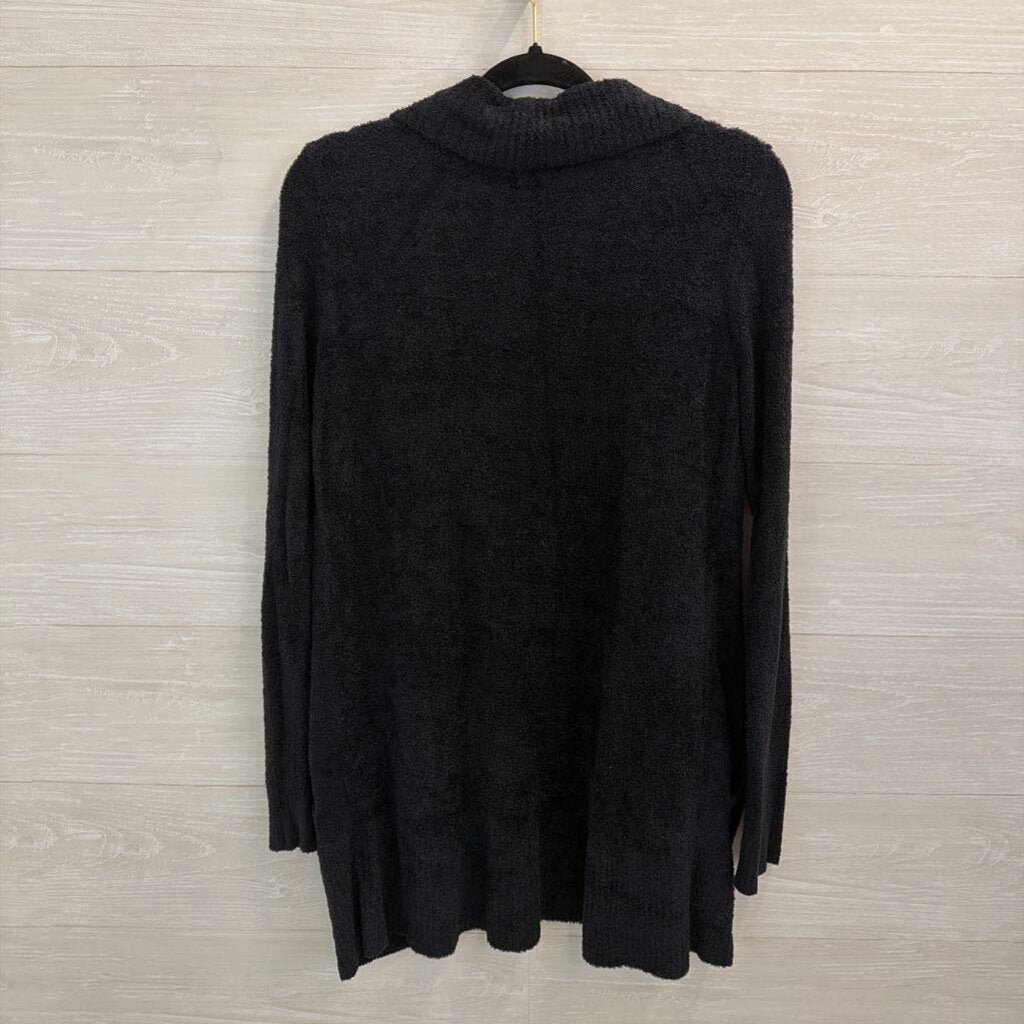 Barefoot Dreams Cozychic Lite Black Long Sleeve Open Front Cardigan Sweater Medium
