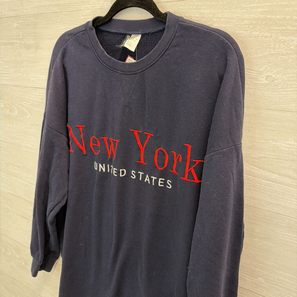 Navy New York Long Sleeve Pullover 12
