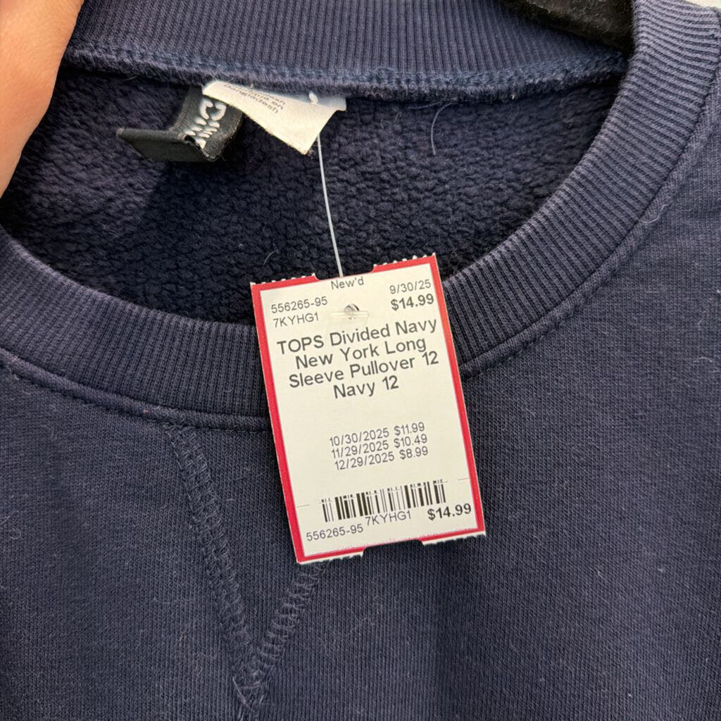 Navy New York Long Sleeve Pullover 12