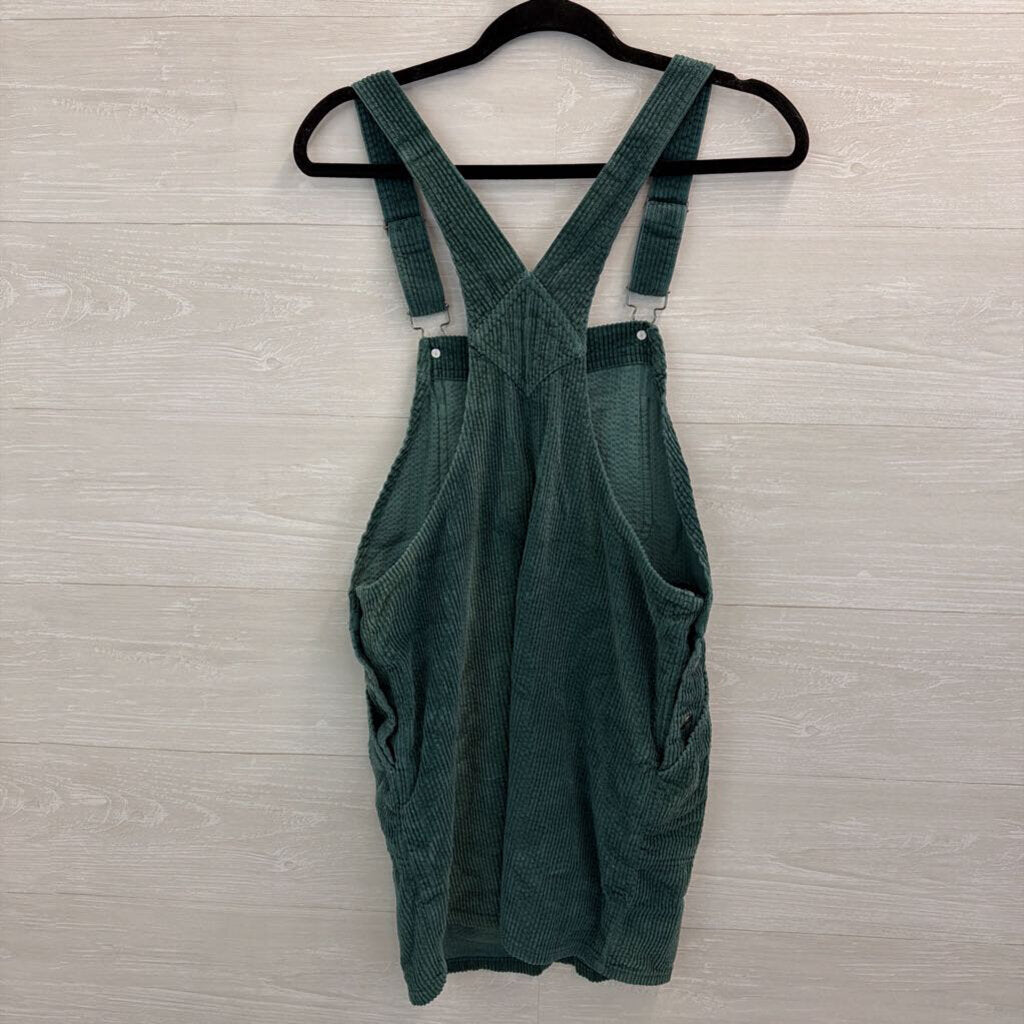 Green Corduroy Overall Dress Small