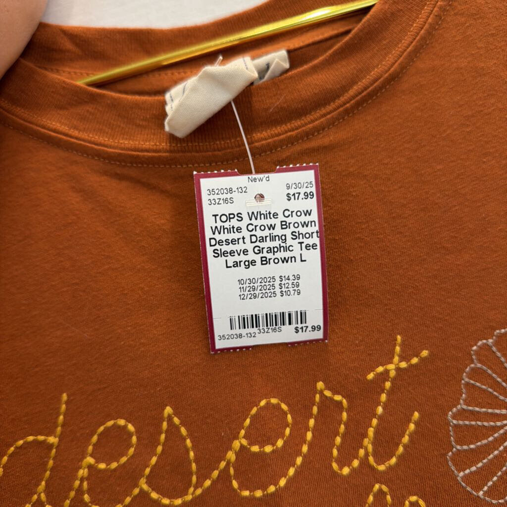 White Crow Brown Desert Darling Short Sleeve Graphic Tee Large