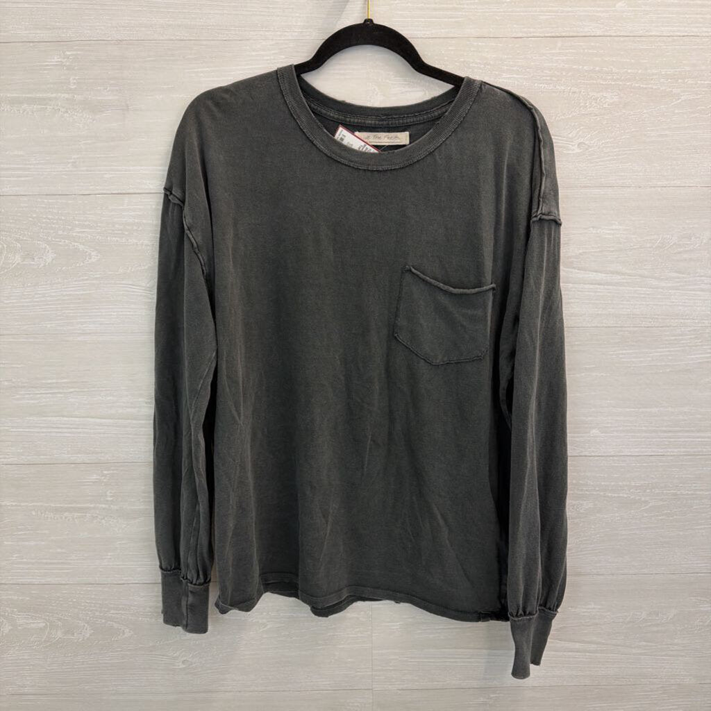 We The Free Grey Slouchy Long Sleeve Top Small