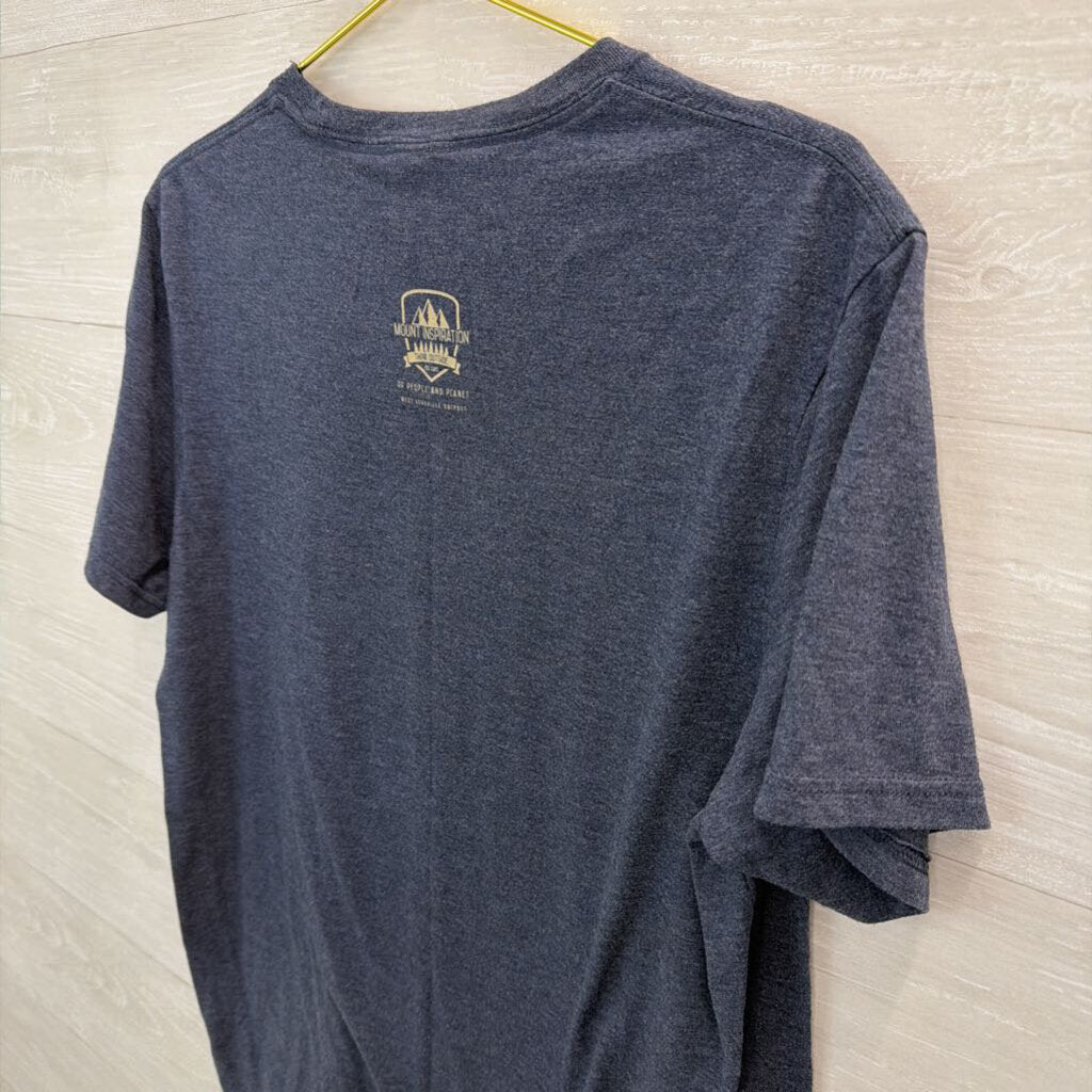 Navy/ Beige Flower In Boots Short Sleeve Graphic Tee Large