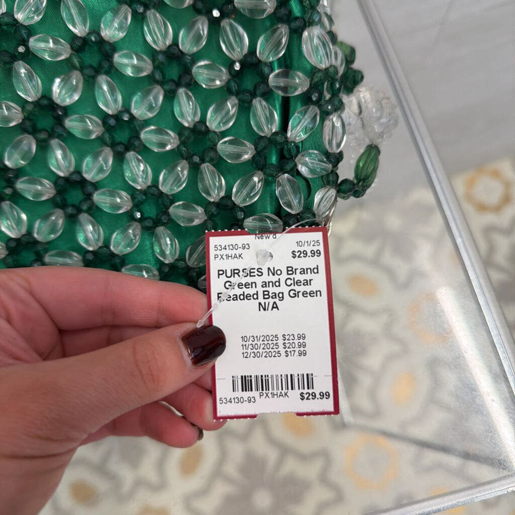 Green and Clear Beaded Bag
